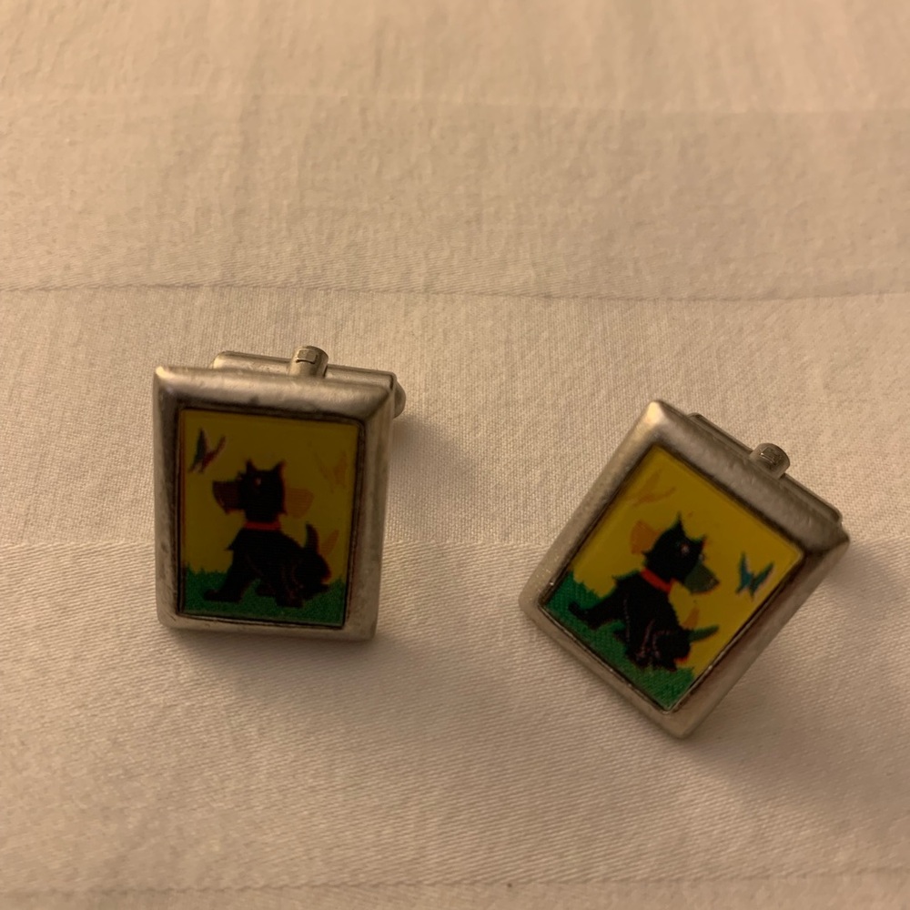 Paul Smith CUFFLINKS hologram of dog staring at bitterflies  VINTAGE BNWBag